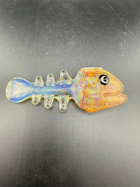 Crondo Glass Hand Pipe - Fumed Fish Skeleton