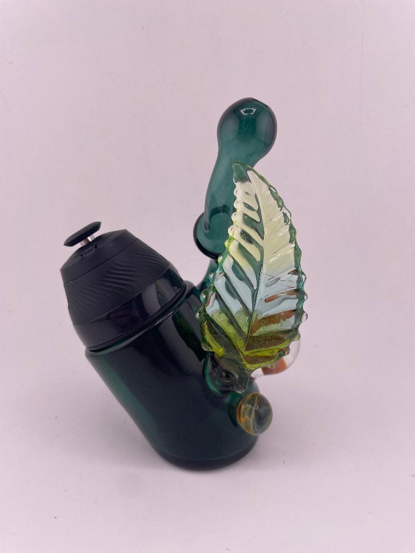 Brando Glass Puffco Proxy Glass - Teal Sherlock w/ Leaf & Mushroom Marble Attachment