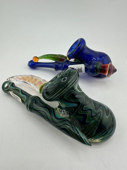Brando Glass Dry Pipe -  Side Car W Horns