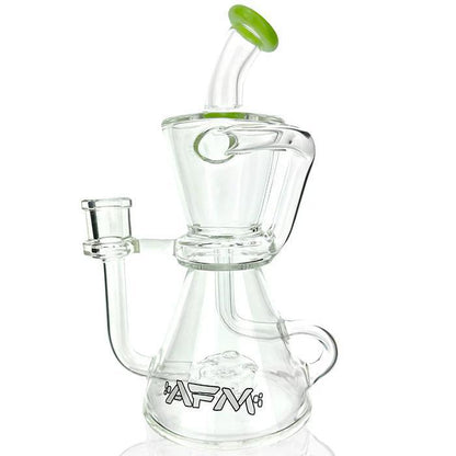AFM Glass 8.5" Hour Glass Clear Recycler Dab Rig T521 14mm 90°