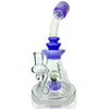 AFM Glass Opal Stone Rig NBS486 with slitted puck perc and colored mouthpiece for smooth smoking sessions.