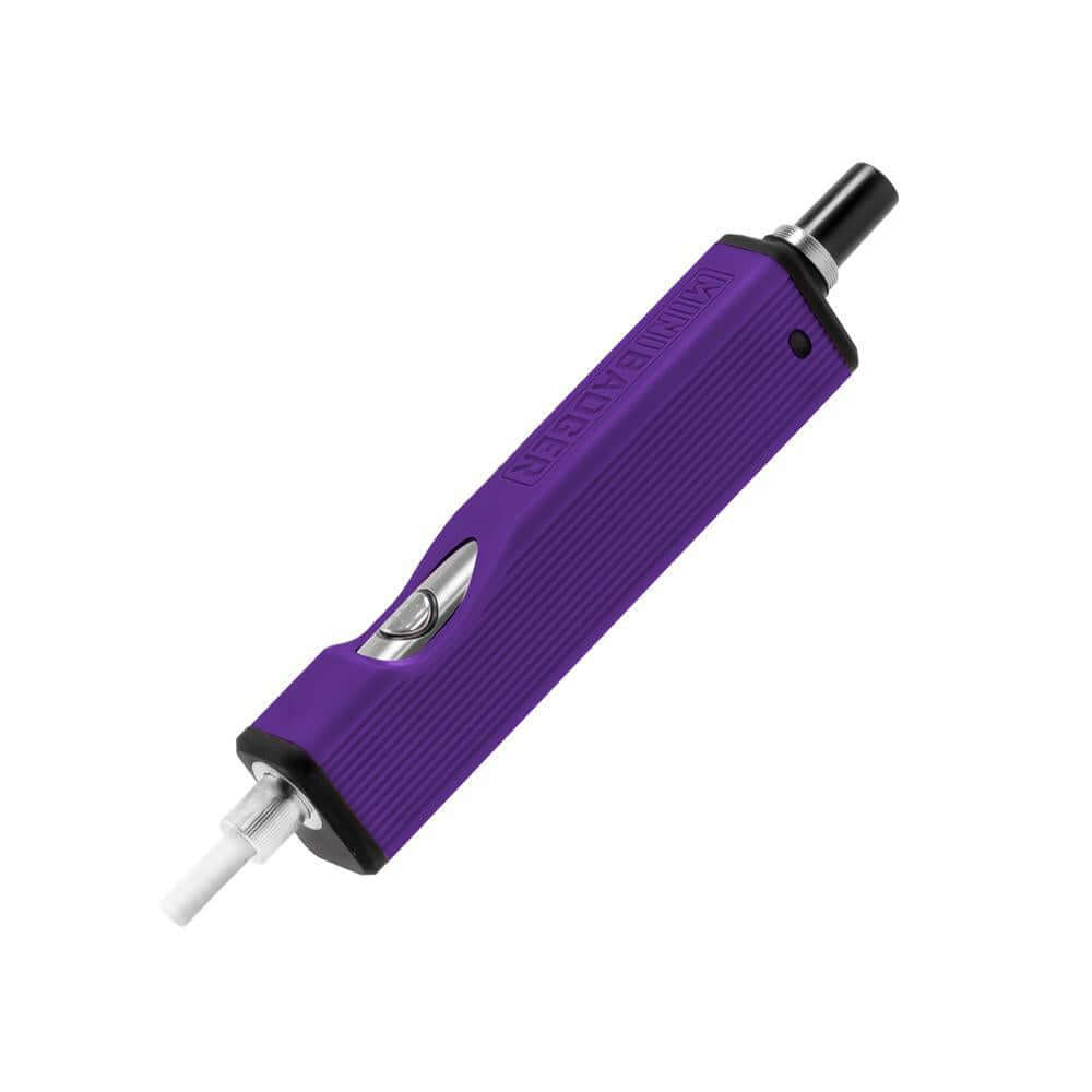 Huni Badger Portable Device Mini in purple color, featuring a ceramic heating tip and compact design for discreet use.