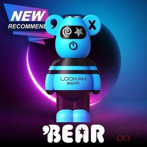 Lookah Bear 510 Battery in limited edition blue design with soft silicone body and playful bear features.