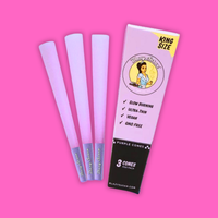 Blazy Susan King Size Purple Cones 3pk featuring three pre-rolled purple cones in a vibrant package.