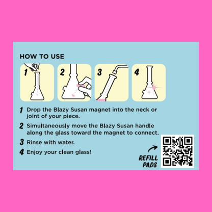 Instructions for using the Blazy Susan Resin Blaster Magnetic Scrubber for cleaning.