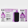RAMA 16,000 Disposable Vape in grape flavor with customizable settings and 16,000 puffs.