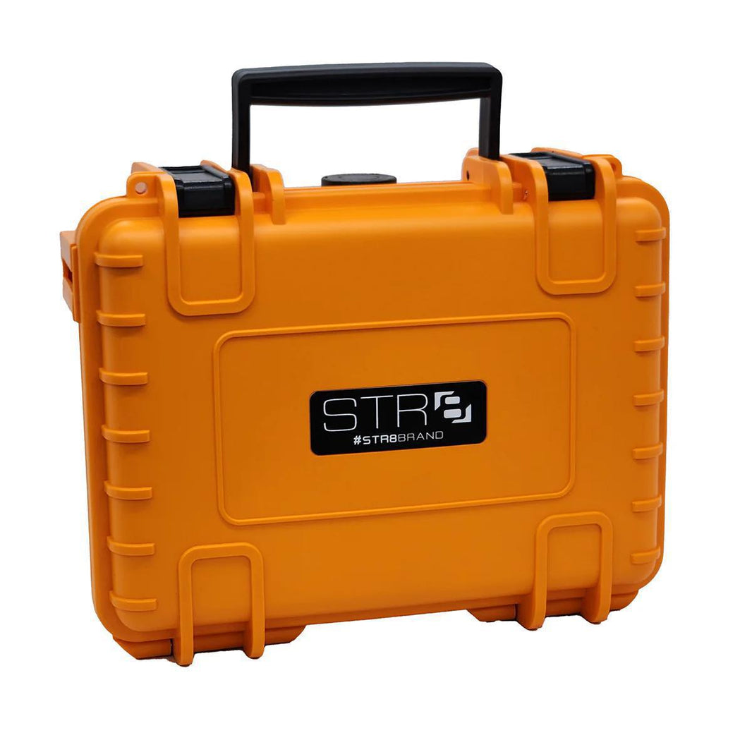 STR8 Highbrid  Hard Case - Rolling Kit With Storage / Hard Case in orange hard-shell design, ideal for smokers.
