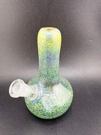Filla John Mini Rig Wrap And Rake Beaker 10mm 45° in vibrant mixed frit colors and unique beaker design.