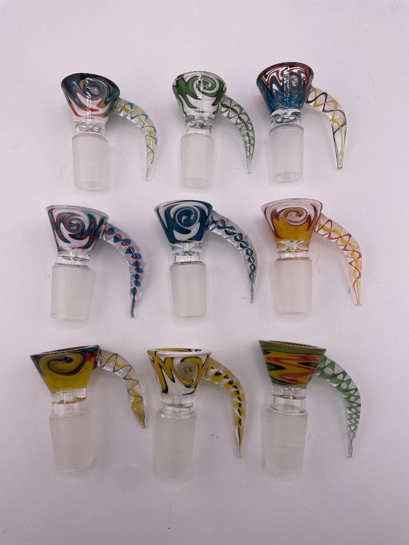 Import Glass 18mm Bowl / Slide - Wig Wag Funnel w/ Handle