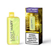 Lost Mary MT15000 Turbo vape in banana cake flavor with packaging, highlighting its dual mode and advanced features.