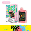 Raz Gush Edition Strawberry Peach disposable vape with mega HD screen and colorful design.