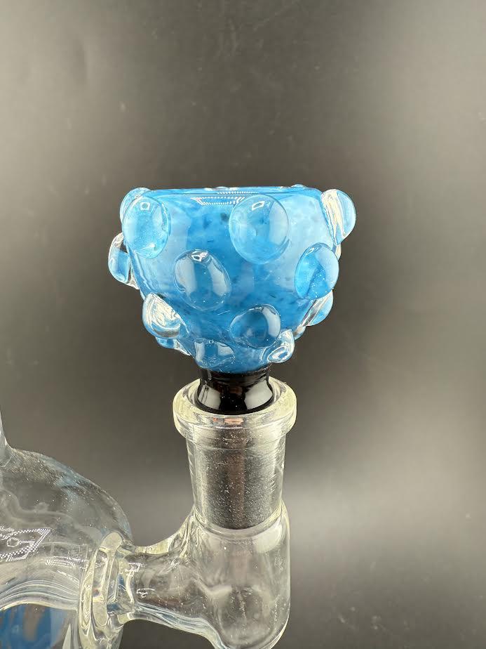 Hob Knob 14mm bowl featuring a blue bumpy design, perfect for enhancing your smoking experience.