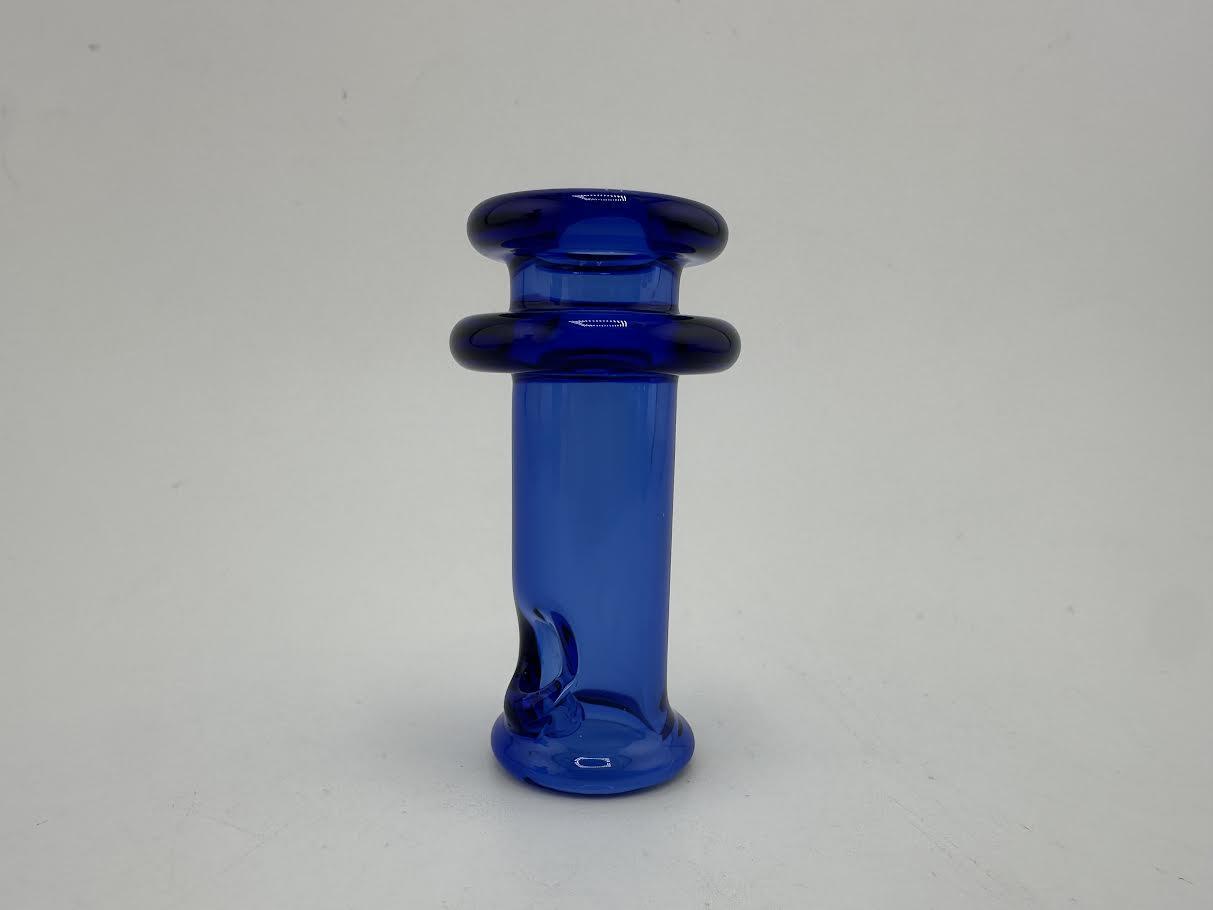 MJHoG Puffco Proxy Core Mouth Piece - Cobalt handcrafted borosilicate glass accessory in cobalt blue.