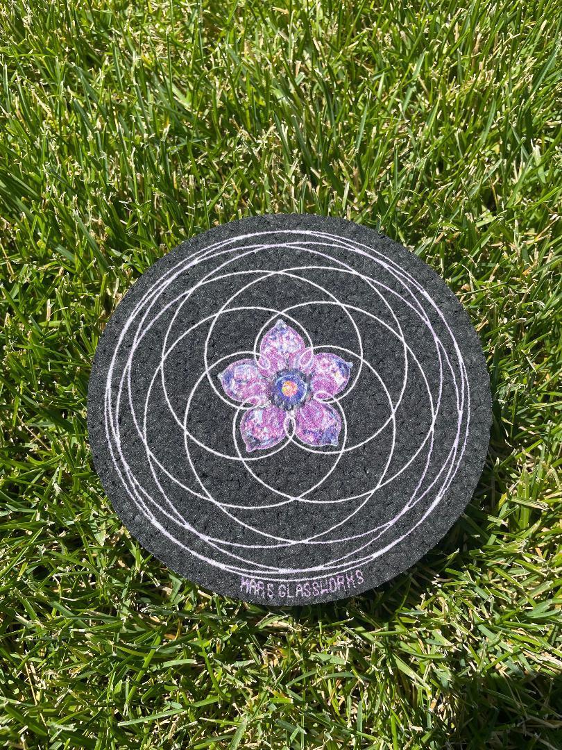 MoodMats Protective Mat – Mars Glass Works Sacred Geometry Flower