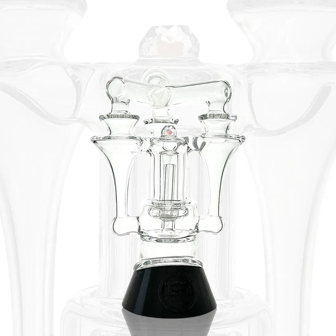 Iridescent Glass Puffco Peak Attachment Glass Replacement - TriBr shows detailed glass structure and design.