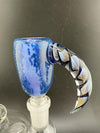 Crondo Horn Slide 14mm in blue glass with distinctive horn design, perfect for artisanal smoking experiences.