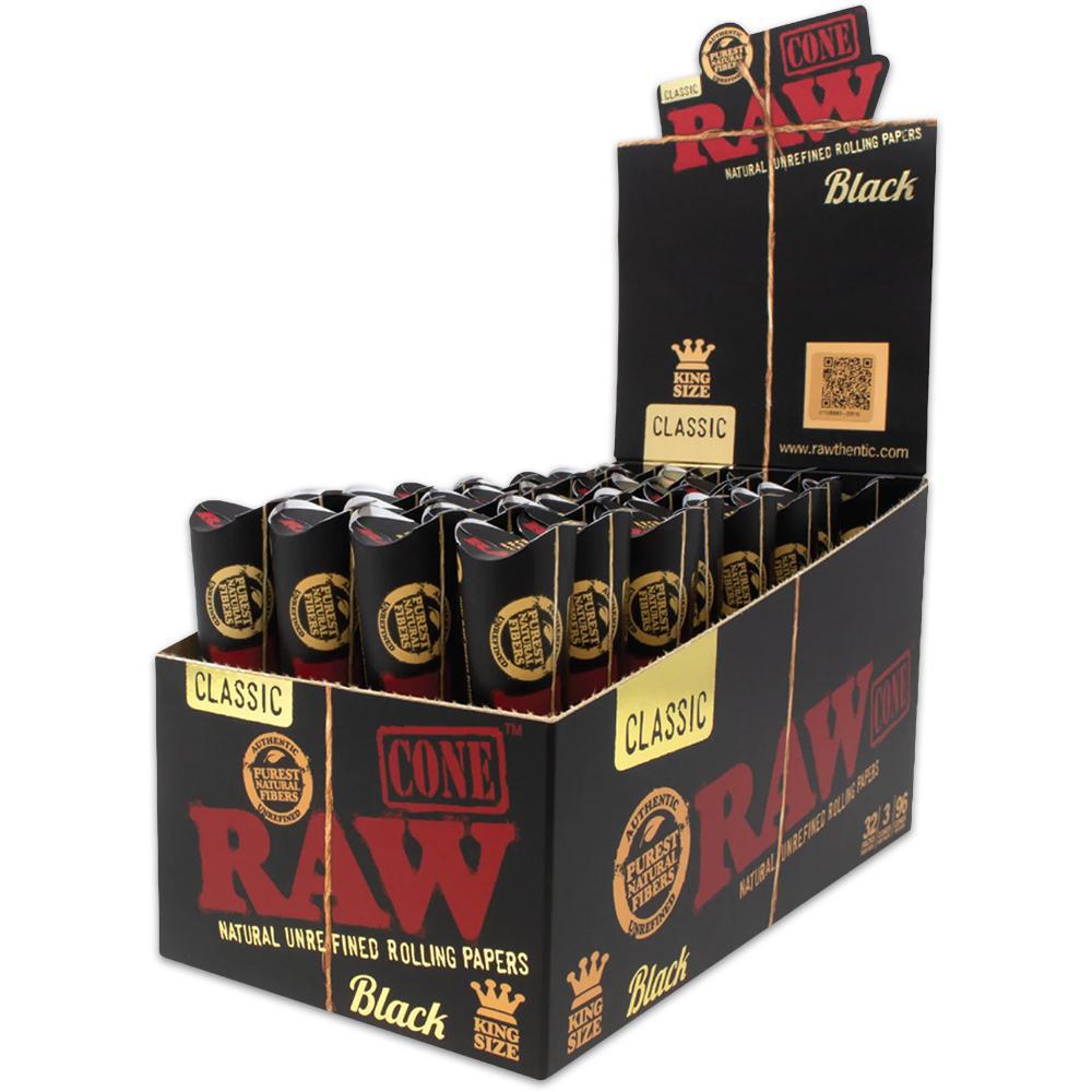 RAW Rolling Papers Black King Size Cones 3pc