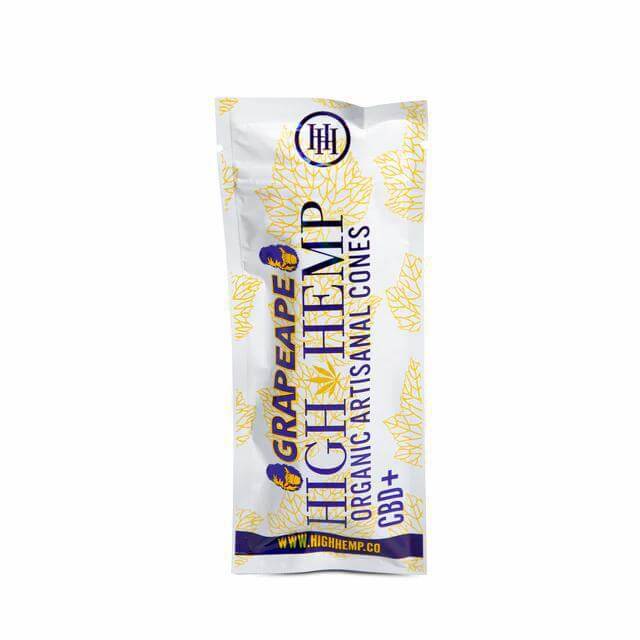 High Hemp Grapefruit Organic Cones package showcasing herbal, tobacco-free smoking experience.