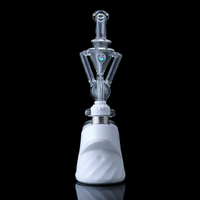 Iridescent Glass Puffco Peak Glass Attachment -Superior Ballcycler displayed on a black background.