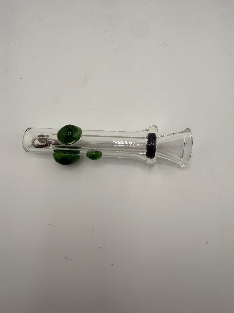 Home Blown Glass Color Accented Slider - Magnum, featuring vibrant green accents and durable borosilicate glass.