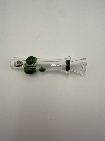 Home Blown Glass Color Accented Slider - Magnum, featuring vibrant green accents and durable borosilicate glass.