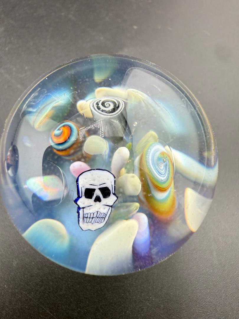 Highgrade Glass Marble - 38mm Skull Millie Implosion