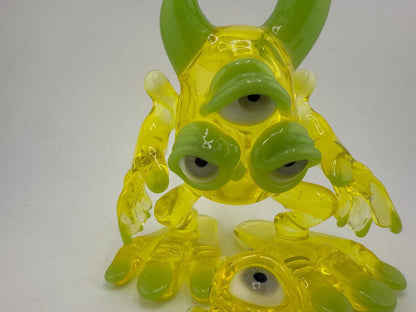 Jarvis Glass Yellow Warrior UV Reactive 10mm 90° w/ Pendant & Case
