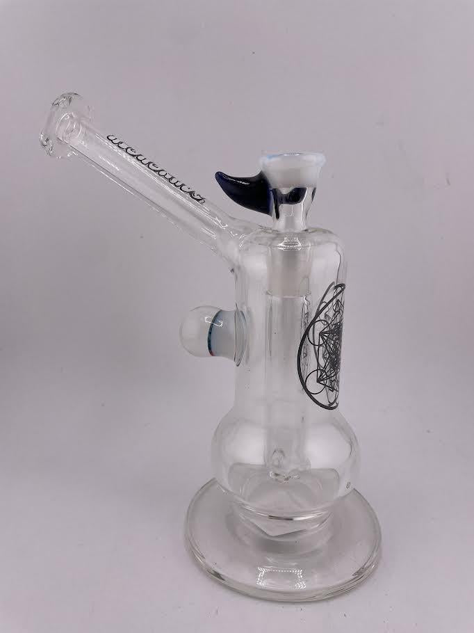 Highgrade Glass - Clear Sacred Geometry w/ Colored accent Recessed Joint Bub