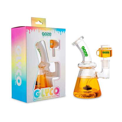 Ooze Glyco Glycerin Chilled Glass Water Pipe with vibrant packaging, designed for smooth, cool smoke.