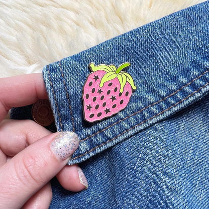 Wildflower Co. Strawberry Enamel Pin