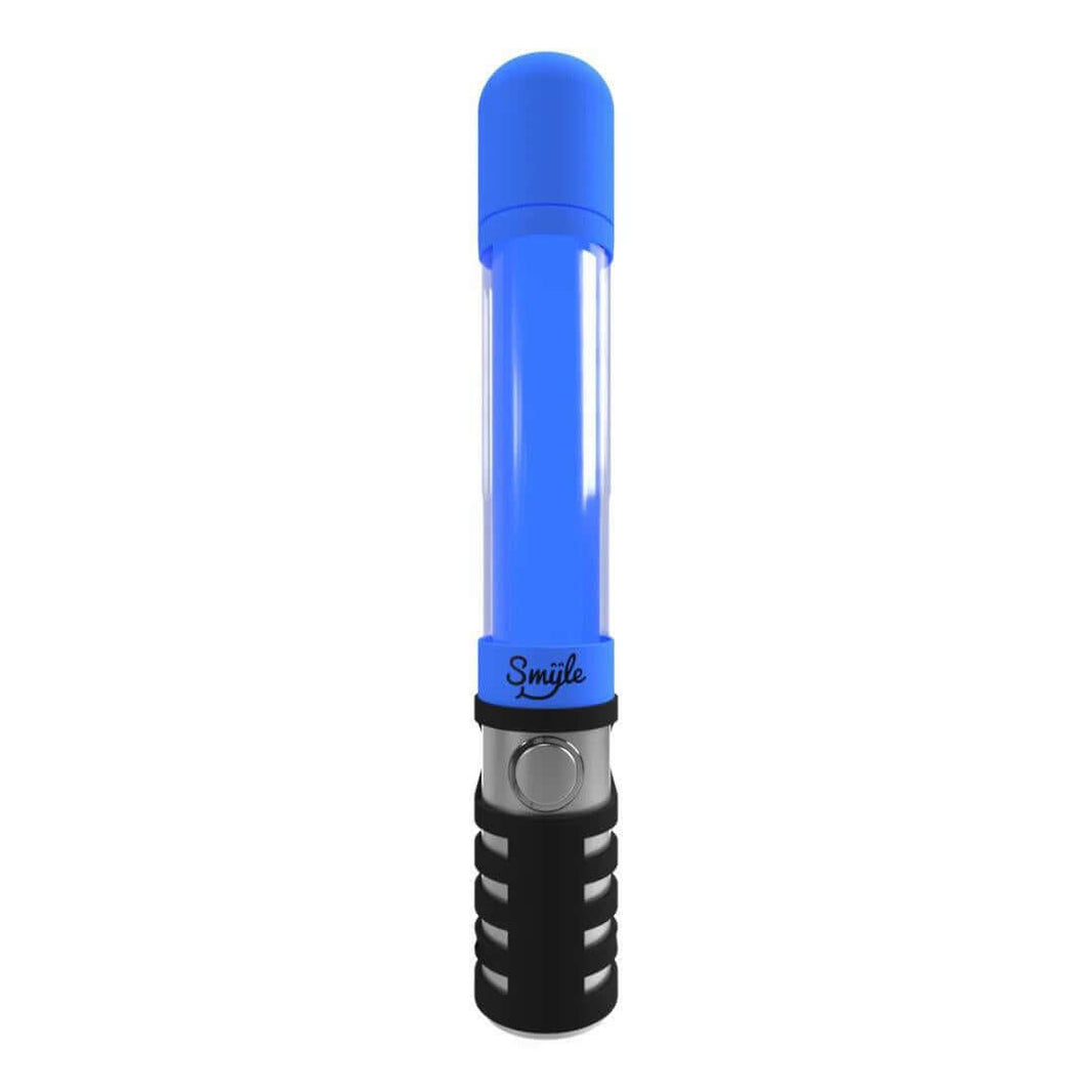 Smyle Danksaber 510 Battery in blue, designed for smooth vaping with 510 thread cartridges.