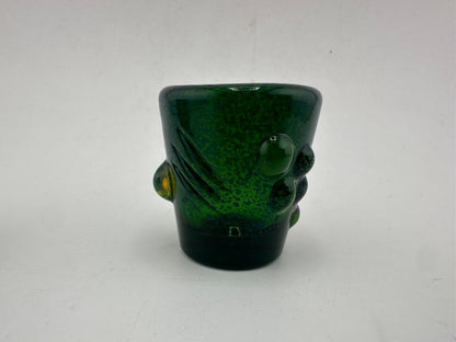 Paulson Pieces Green Mini Shot Glass with Tactile Features – Handcrafted Glass Art