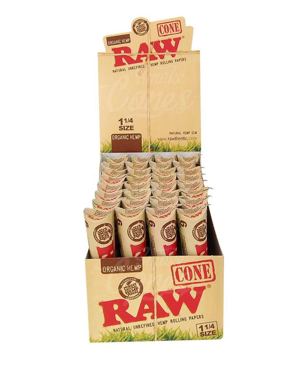 RAw Rolling Papers Organic Hemp 1 1/4 Cones 6pc