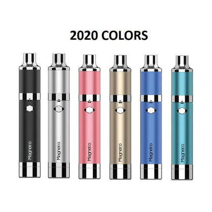 Yocan Magneto Vaporizer in six 2020 colors: black, silver, pink, gold, blue, and teal.