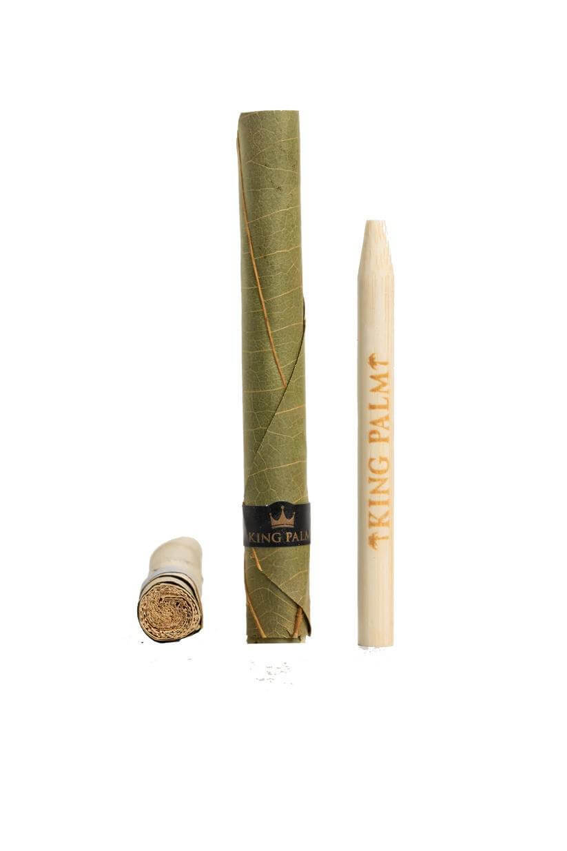 King Palm Natural Hemp Wrap 2pc featuring king-sized Cordia leaf blunt cones and packing tool.