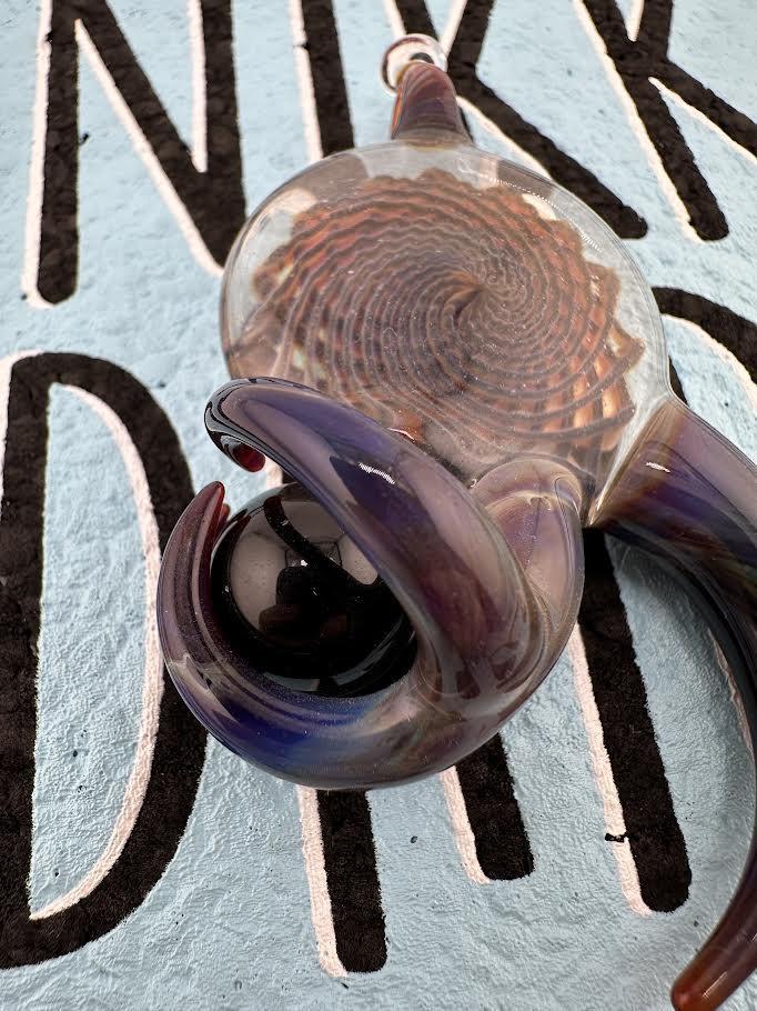 Dosh Glass Pendant - Fumed Fillacello Marble Trap w/ Horns