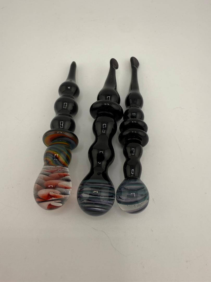 Paulson Pieces American glass Spokane WA 3 piece swirl dab tools 