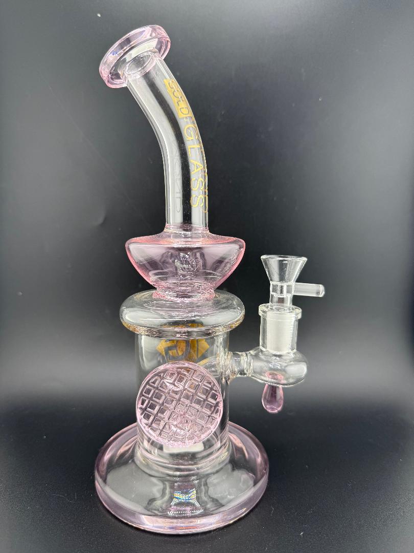 Diamond Glass Pink Waffle Rig 14mm 90°
