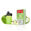 SWFT Mod 5k Disposable vape in Jolly Green flavor with green apples and box packaging, offering 5000 puffs.