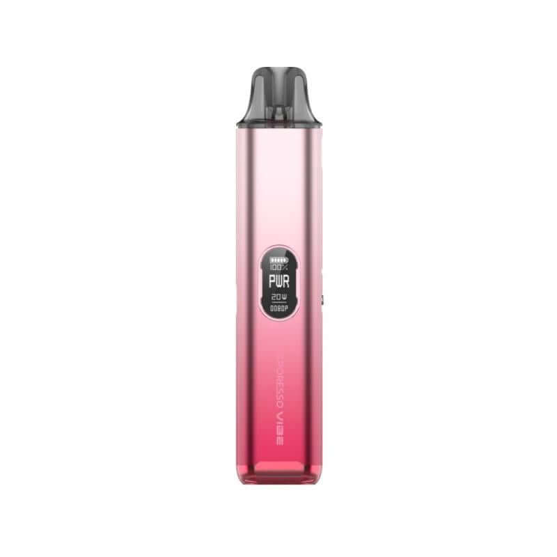 Vaporesso Vibe Pod Kit in vibrant pink color, showcasing its sleek design and easy-to-use control features.