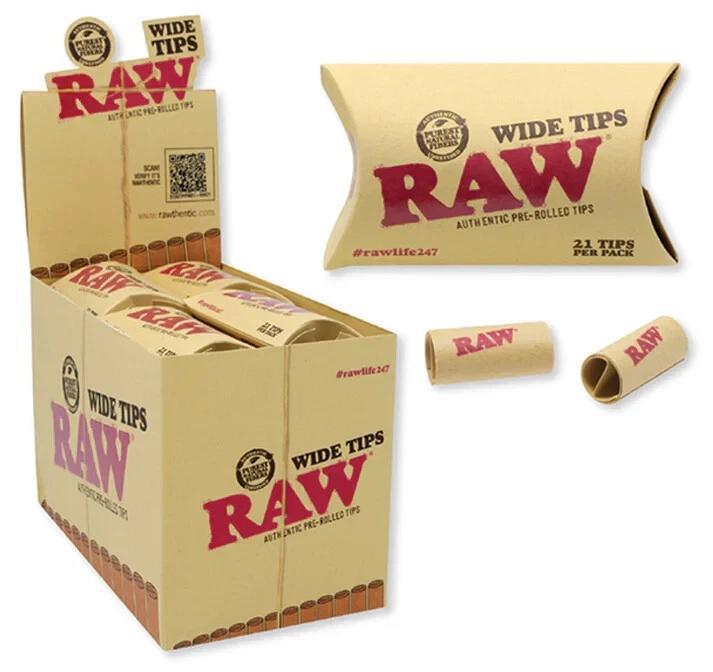RAW Rolling Papers Wide Tips Pre Rolled