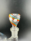 Multi Color Swirl 14mm Bowl with dynamic patterns and vibrant hues, enhancing any smoking experience.