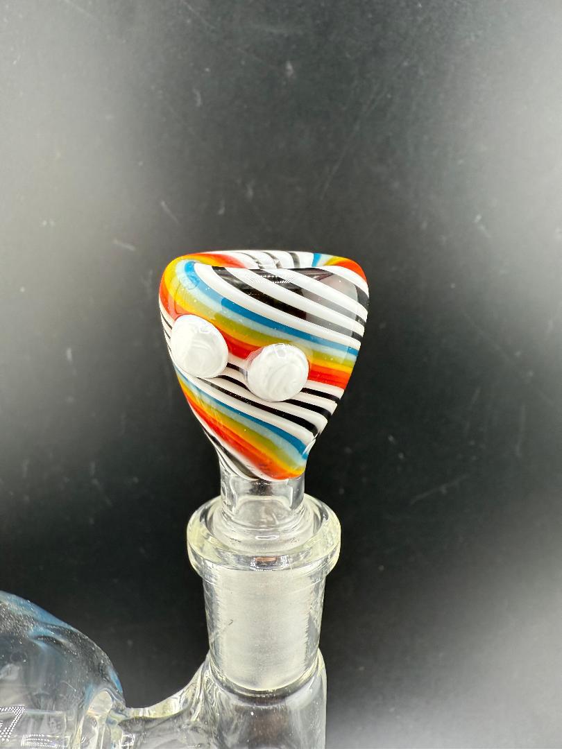 Multi Color Swirl 14mm Bowl with dynamic patterns and vibrant hues, enhancing any smoking experience.