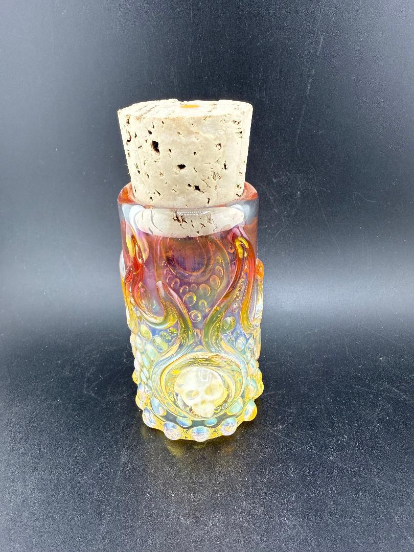 Glass Distractions Fumed Skull Cork Jar