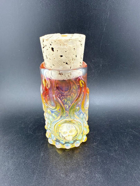 Glass Distractions Fumed Skull Cork Jar