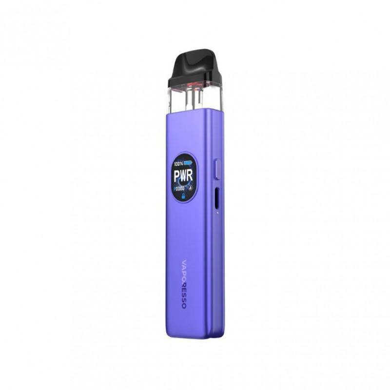 Vaporesso Xros 5 in purple color with POWER indicator and sleek design for enhanced vaping experience.
