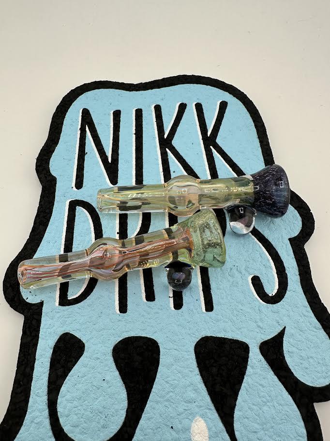 Unknown Artist Flower Chillum - Dichro Tip w/ Fumed Stem