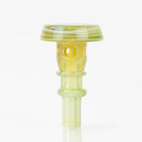 Empire Glassworks Puffco Peak Joystick Cap in yellow borosilicate glass for enhanced airflow and performance.