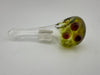 Crondo Glass Dry Pipe - Clear w/ Frit Colored Cap