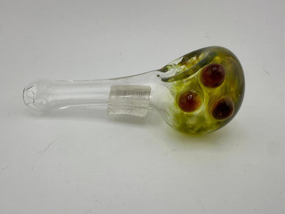 Crondo Glass Dry Pipe - Clear w/ Frit Colored Cap